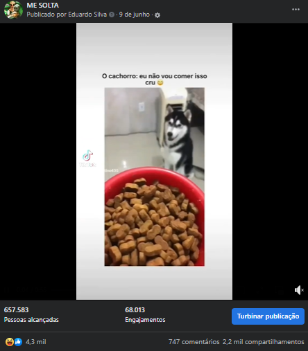Resultados da Postagem em Me solta